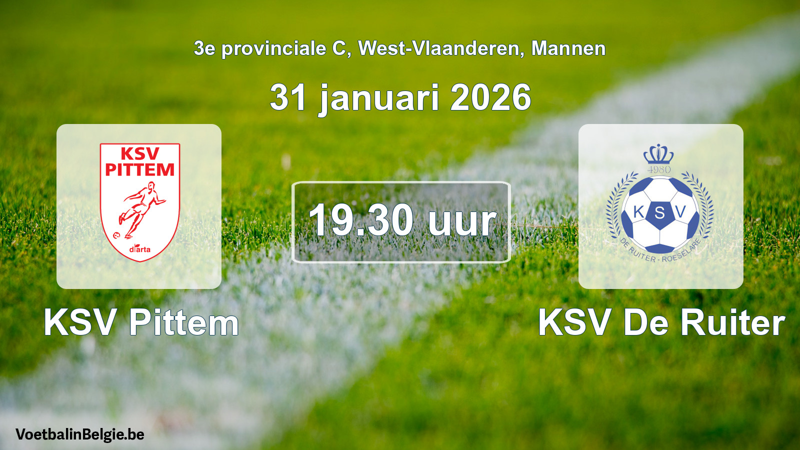 Scheduled match men football: KSV Pittem - KSV De Ruiter (31 January 2026)
