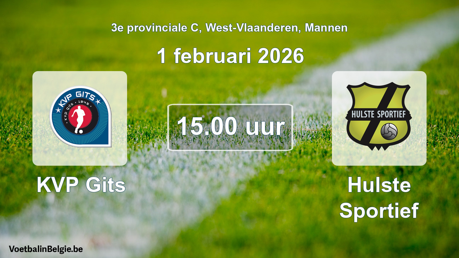 Scheduled match men football: KVP Gits - Hulste Sportief (1 February 2026)