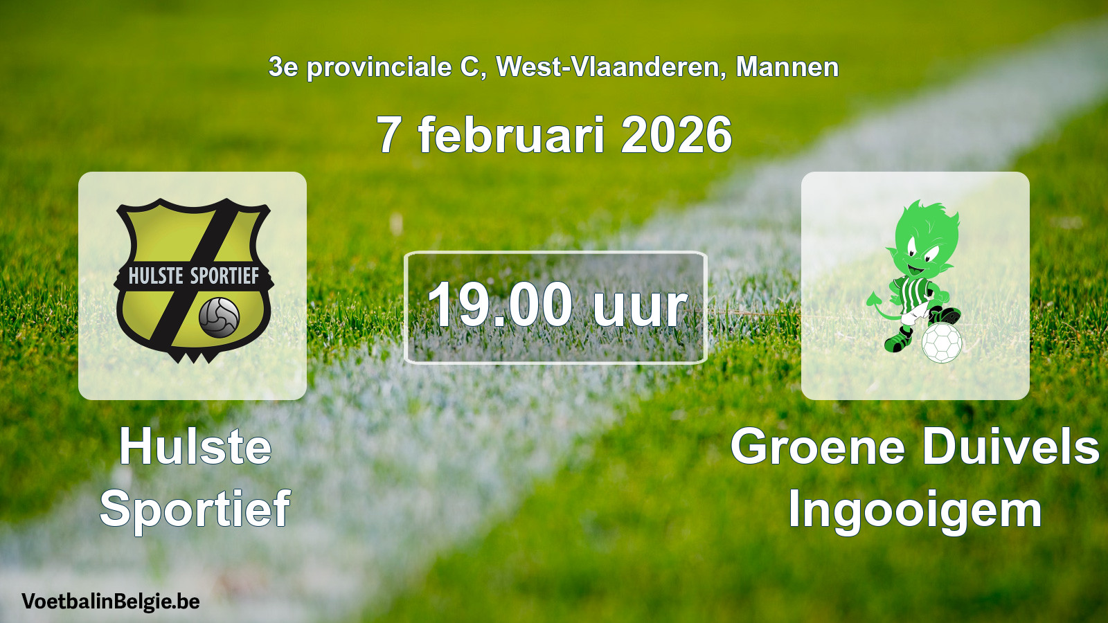 Scheduled match men football: Hulste Sportief - Groene Duivels Ingooigem (7 February 2026)