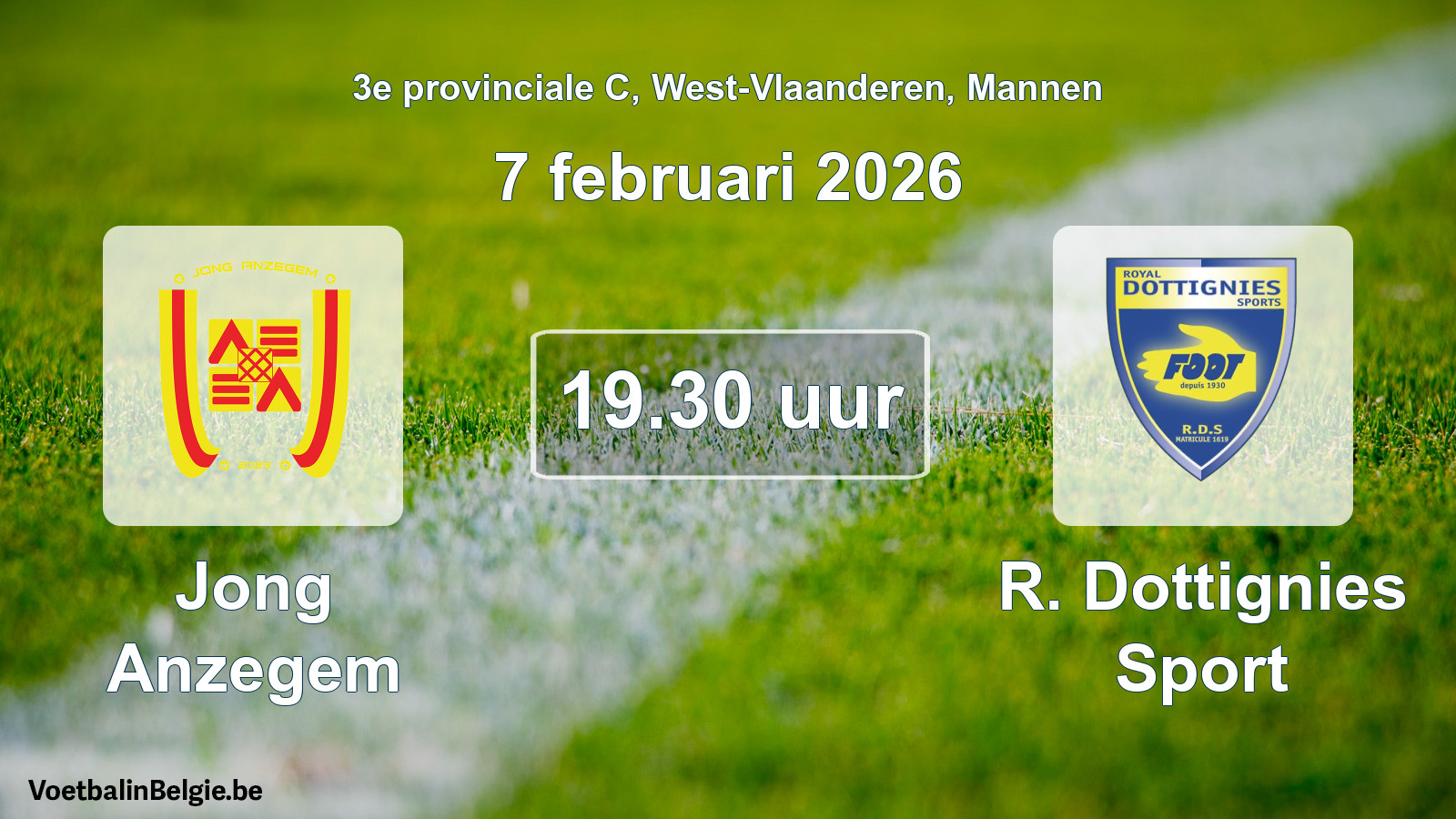 Scheduled match men football: Jong Anzegem - R. Dottignies Sport (7 February 2026)