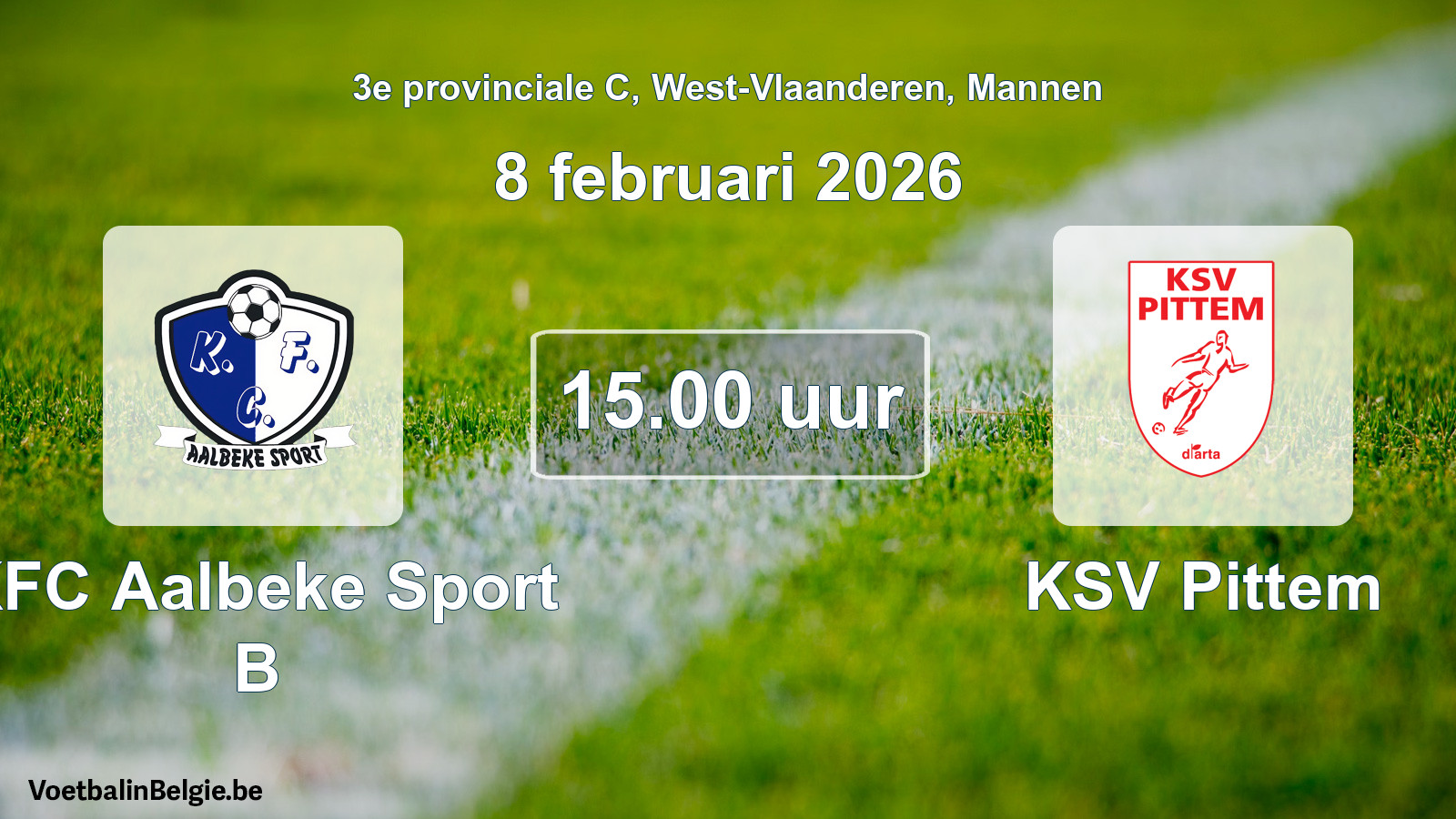 Scheduled match men football: KFC Aalbeke Sport B - KSV Pittem (8 February 2026)