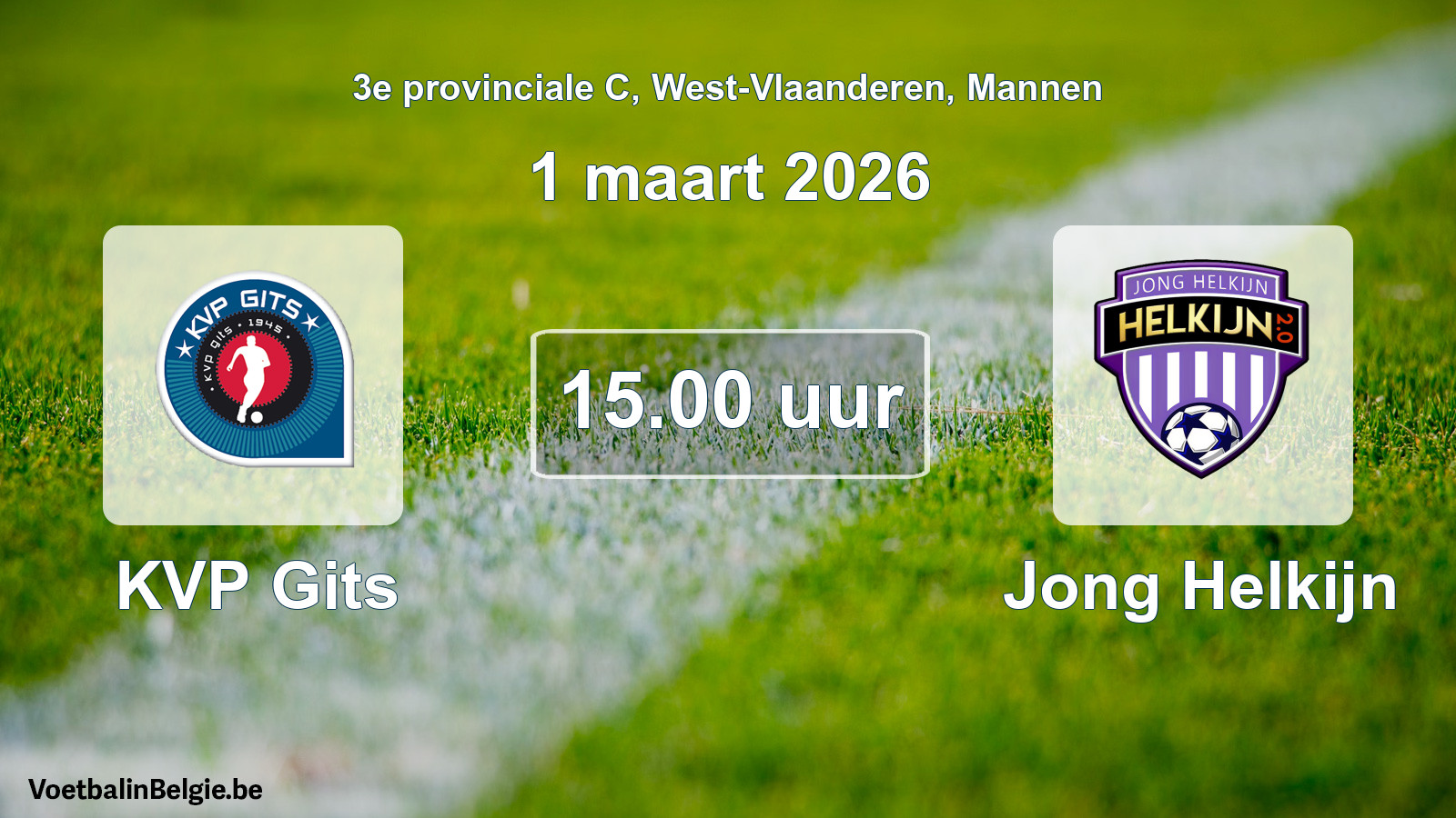 Scheduled match men football: KVP Gits - Jong Helkijn (1 March 2026)