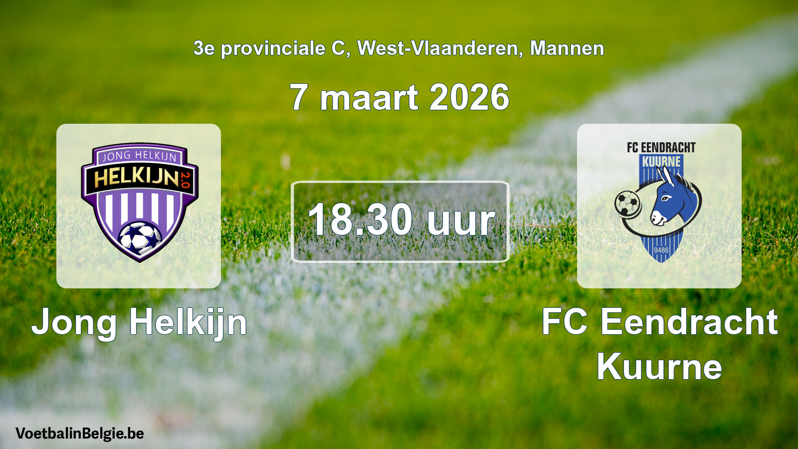 Scheduled match men football: Jong Helkijn - FC Eendracht Kuurne (7 March 2026)