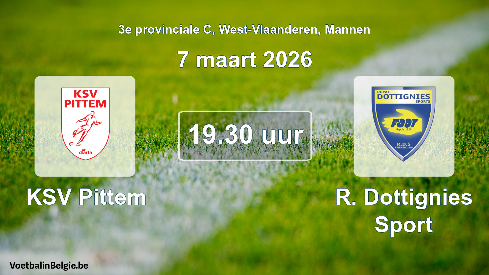 Scheduled match men football: KSV Pittem - R. Dottignies Sport (7 March 2026)