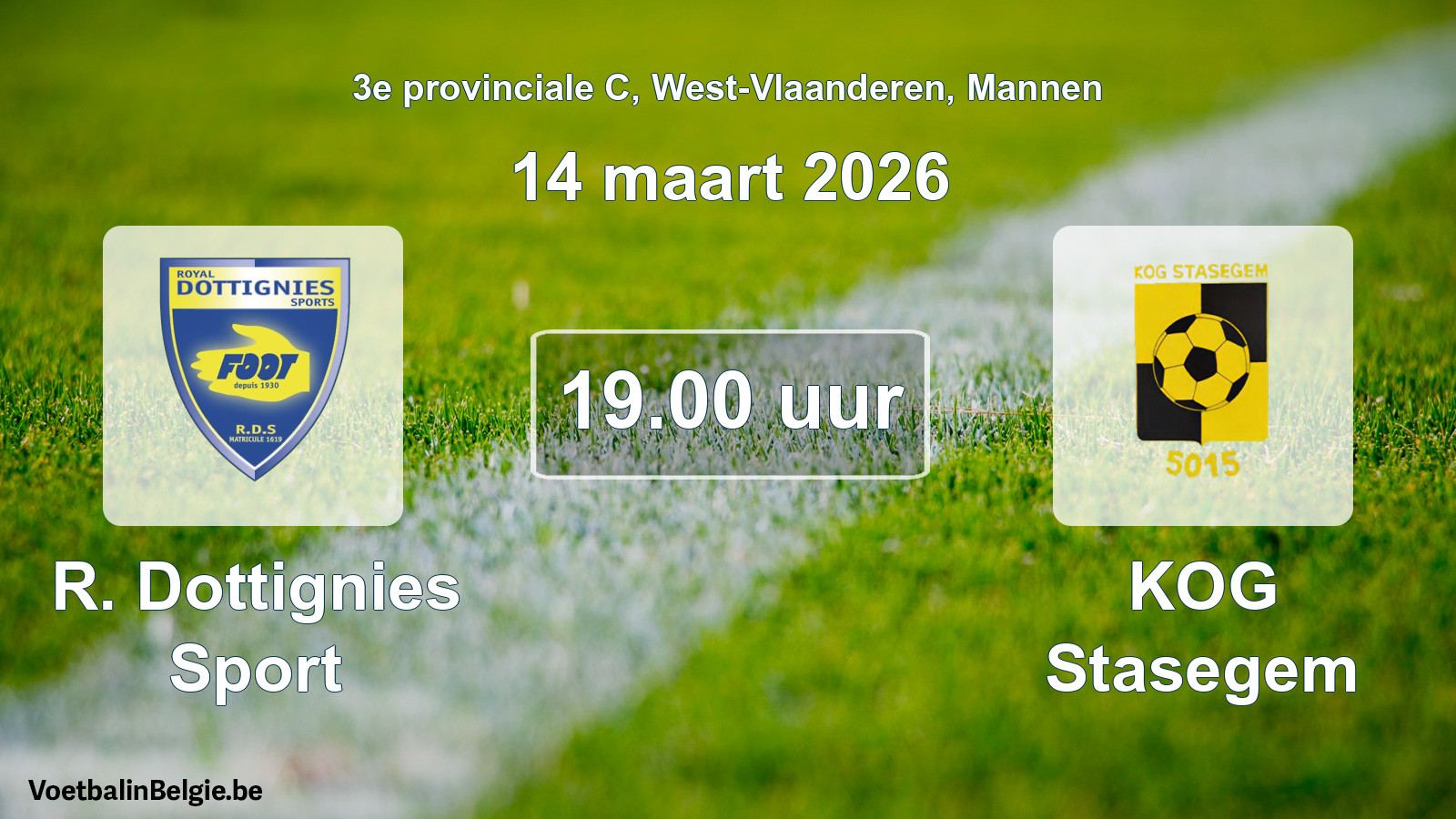 Scheduled match men football: R. Dottignies Sport - KOG Stasegem (14 March 2026)