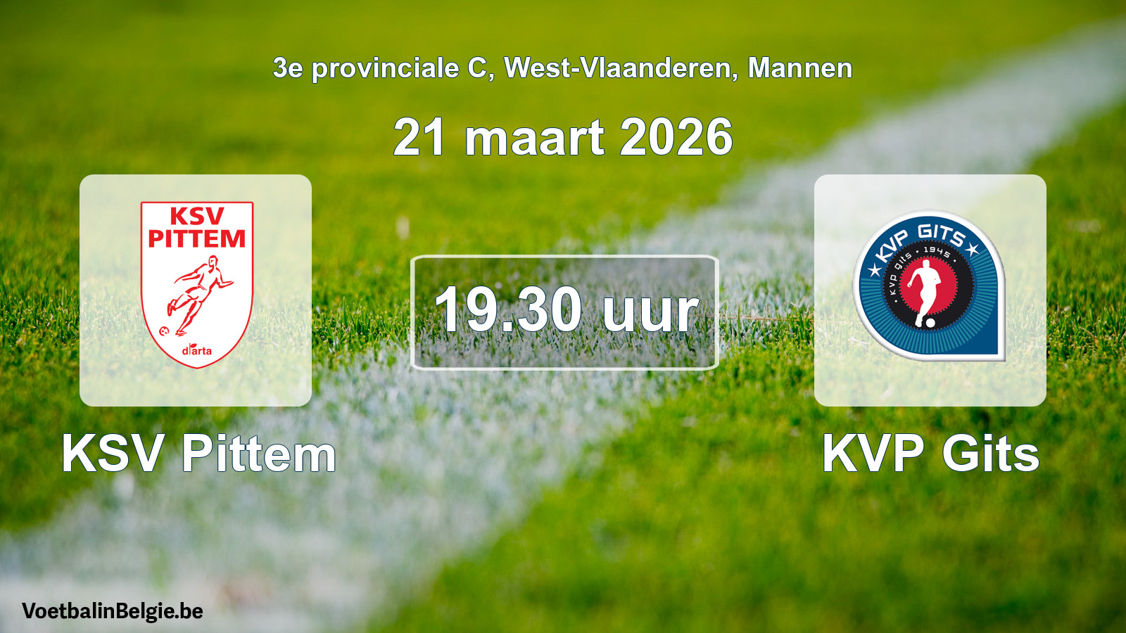 Scheduled match men football: KSV Pittem - KVP Gits (21 March 2026)