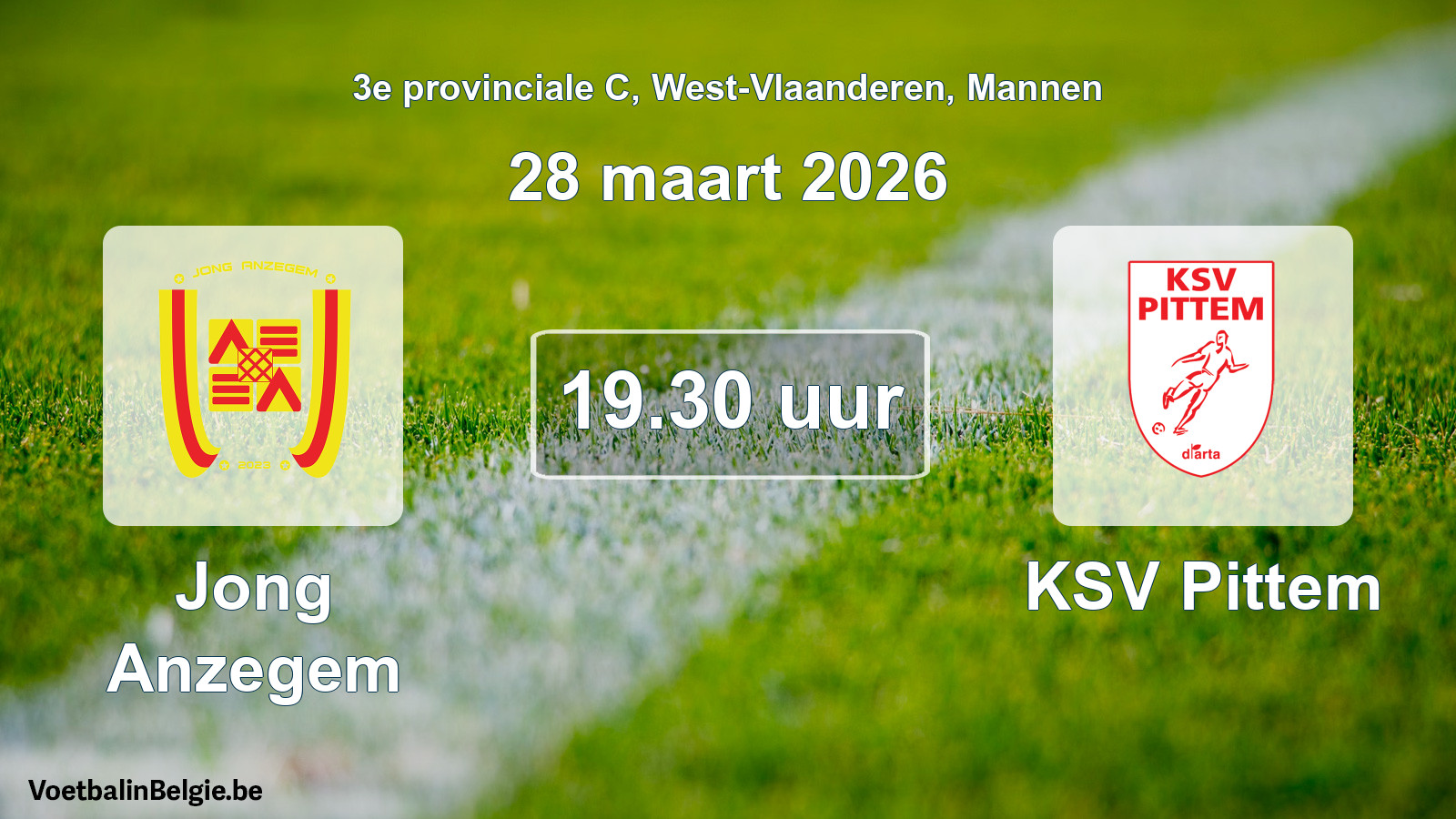 Scheduled match men football: Jong Anzegem - KSV Pittem (28 March 2026)
