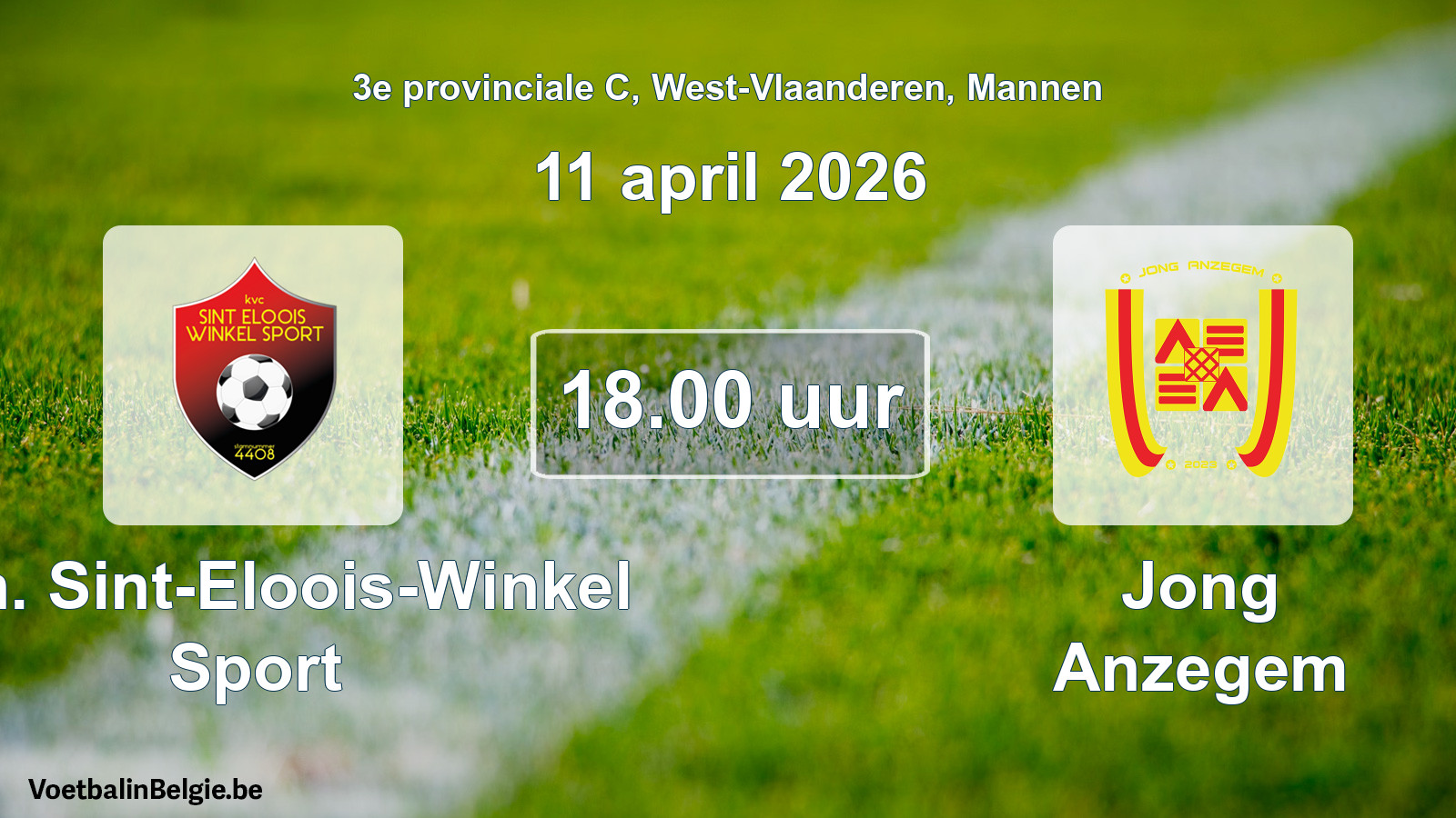 Scheduled match men football: Kon. Sint-Eloois-Winkel Sport - Jong Anzegem (11 April 2026)