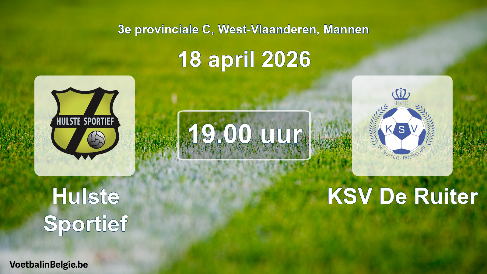 Geplantes Spiel männer-Fußball: Hulste Sportief - KSV De Ruiter (18 April 2026)