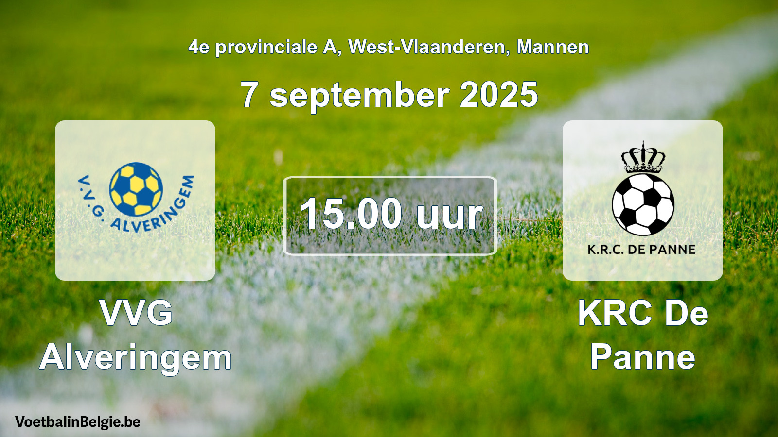Scheduled match men football: VVG Alveringem - KRC De Panne (7 September 2025)