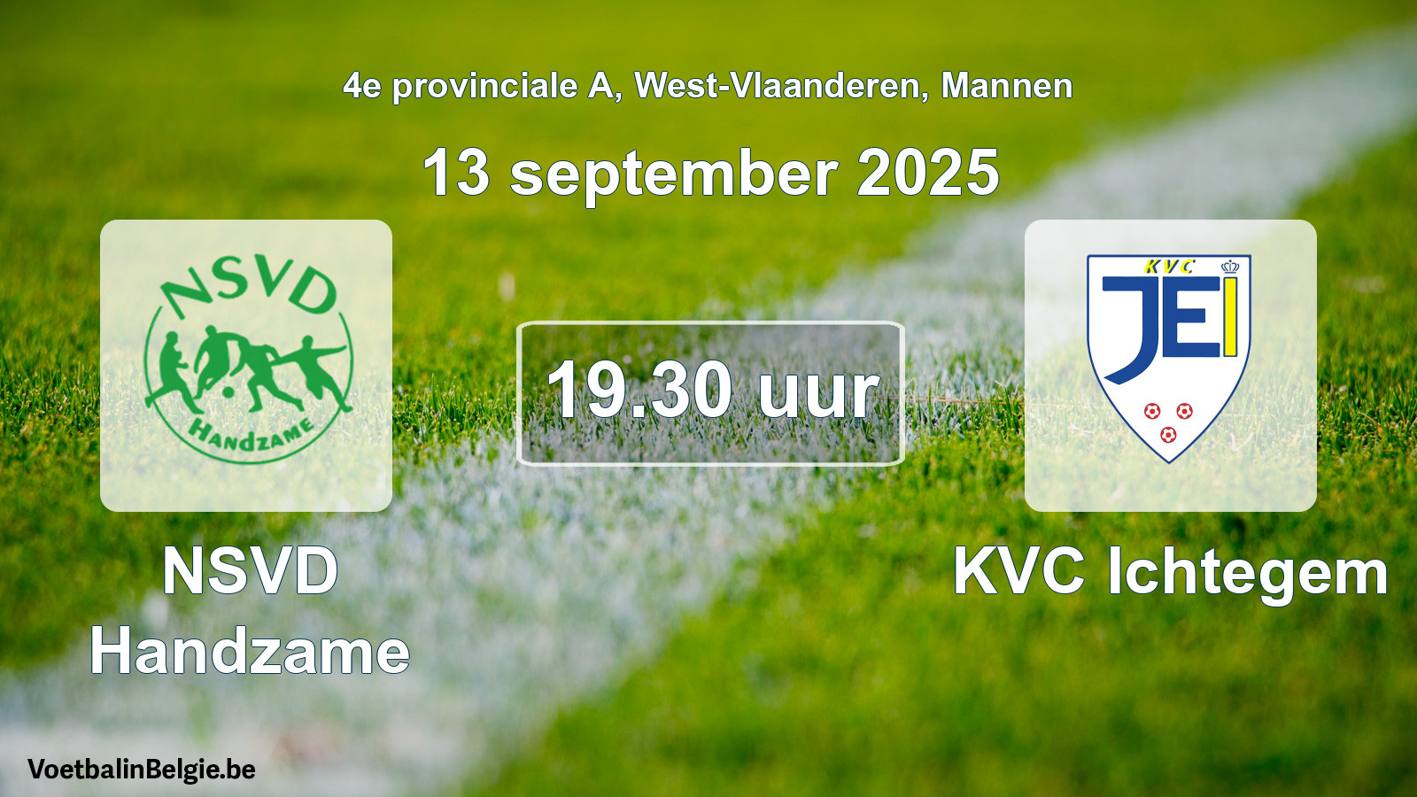 Scheduled match men football: NSVD Handzame - KVC Ichtegem (13 September 2025)
