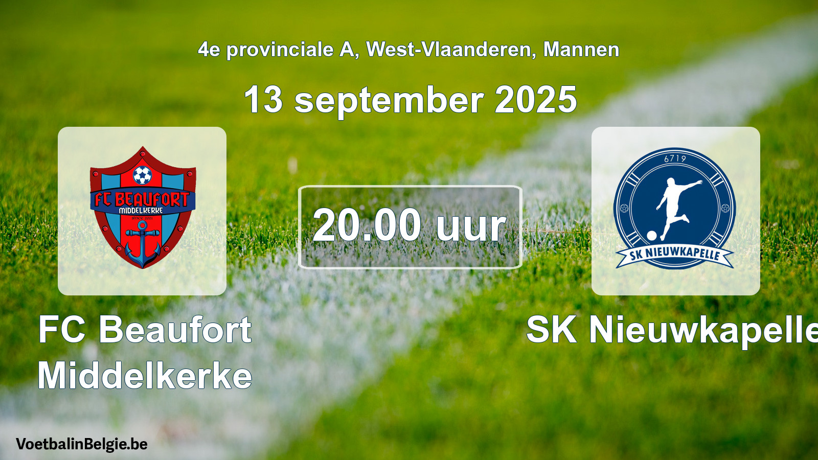 Scheduled match men football: FC Beaufort Middelkerke - SK Nieuwkapelle (13 September 2025)