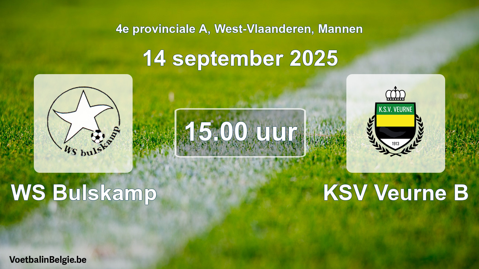 Scheduled match men football: WS Bulskamp - KSV Veurne B (14 September 2025)