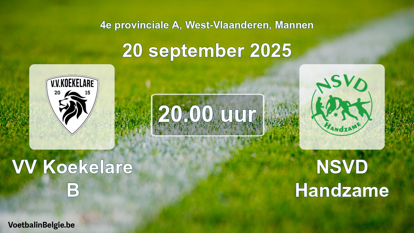 Scheduled match men football: VV Koekelare B - NSVD Handzame (20 September 2025)
