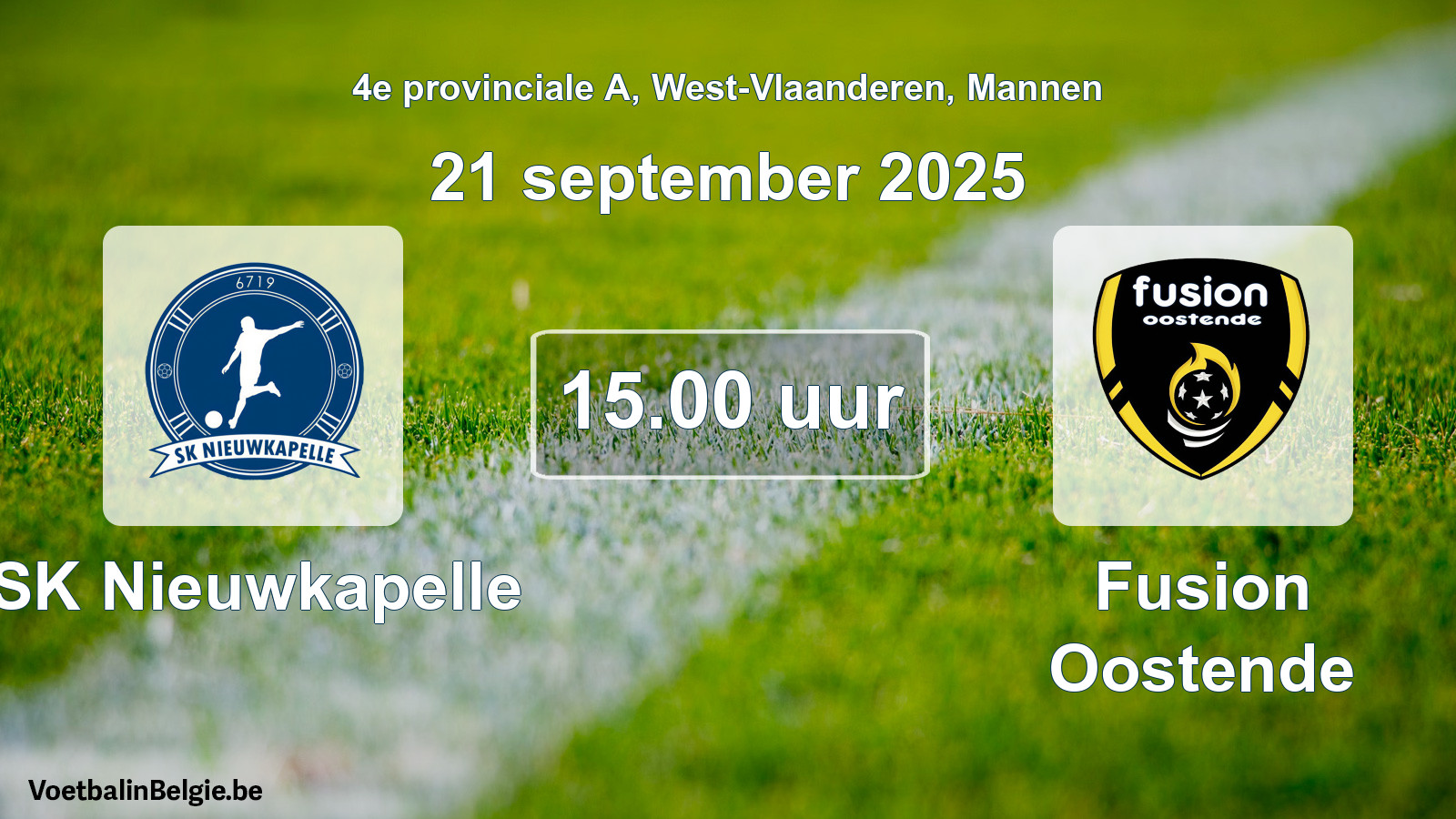 Scheduled match men football: SK Nieuwkapelle - Fusion Oostende (21 September 2025)