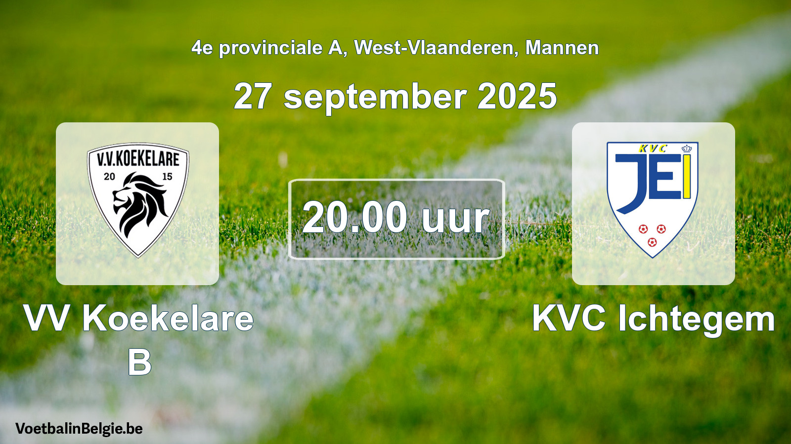 Scheduled match men football: VV Koekelare B - KVC Ichtegem (27 September 2025)