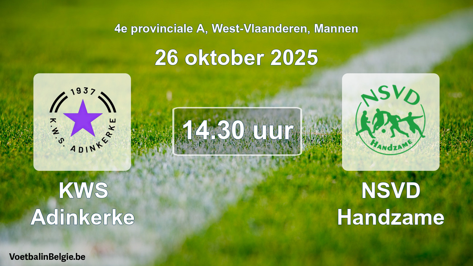 Scheduled match men football: KWS Adinkerke - NSVD Handzame (26 October 2025)