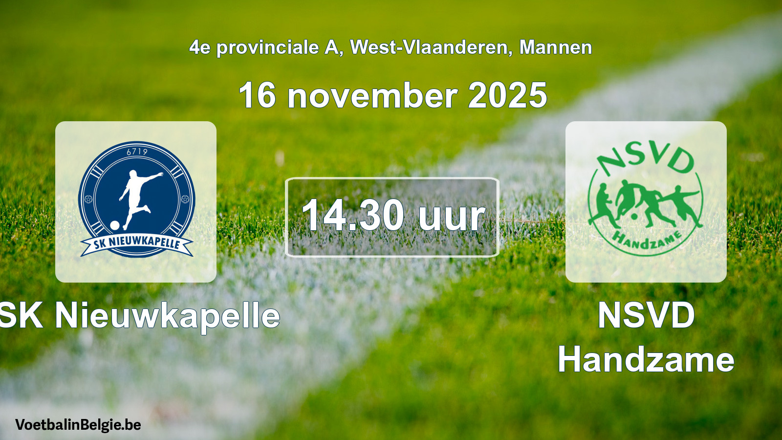 Scheduled match men football: SK Nieuwkapelle - NSVD Handzame (16 November 2025)