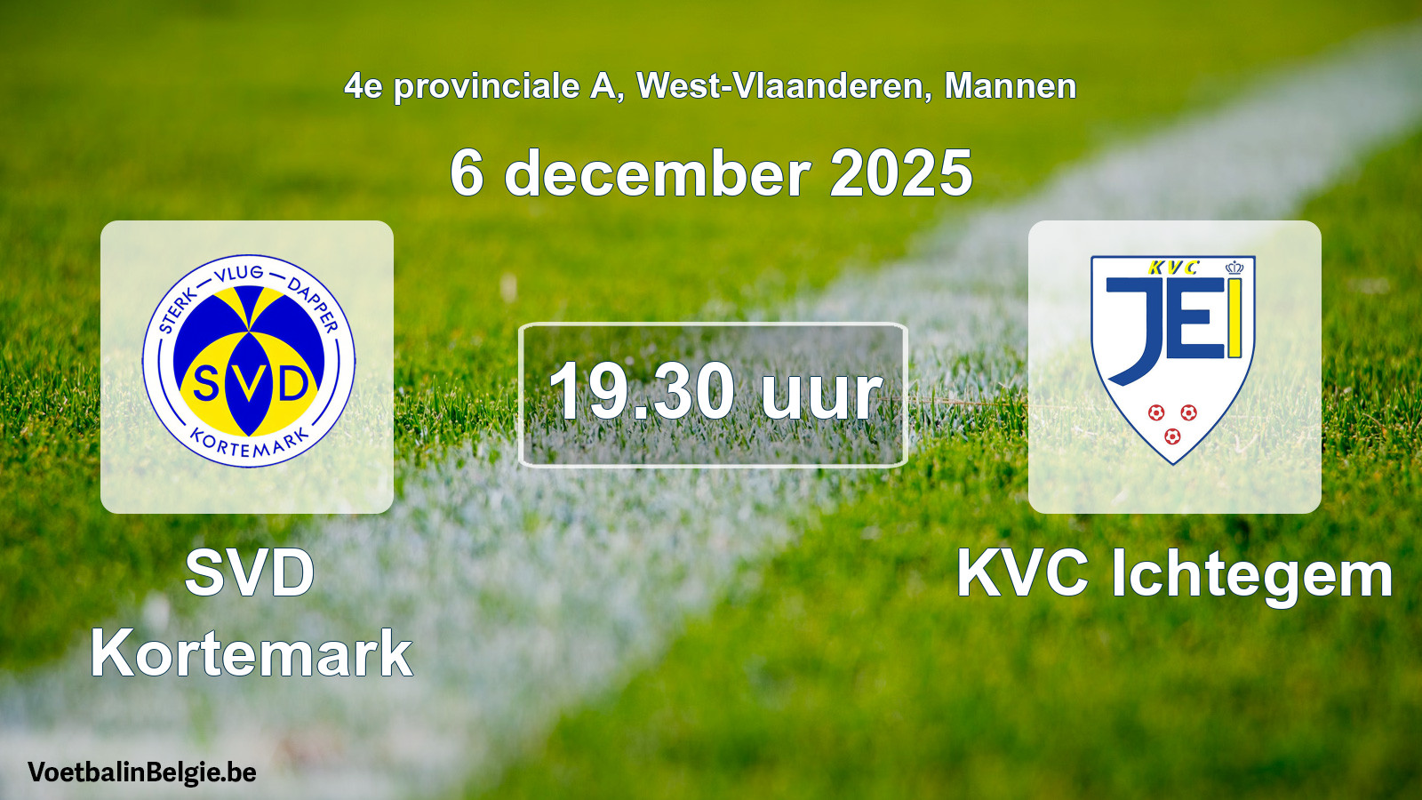 Scheduled match men football: SVD Kortemark - KVC Ichtegem (6 December 2025)