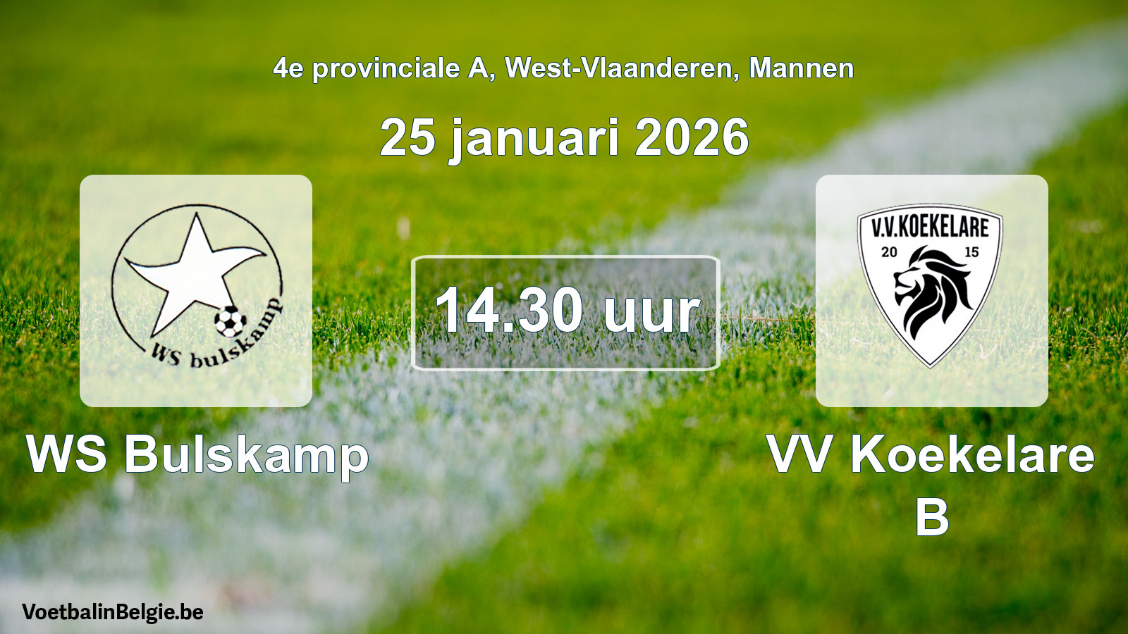 Scheduled match men football: WS Bulskamp - VV Koekelare B (25 January 2026)