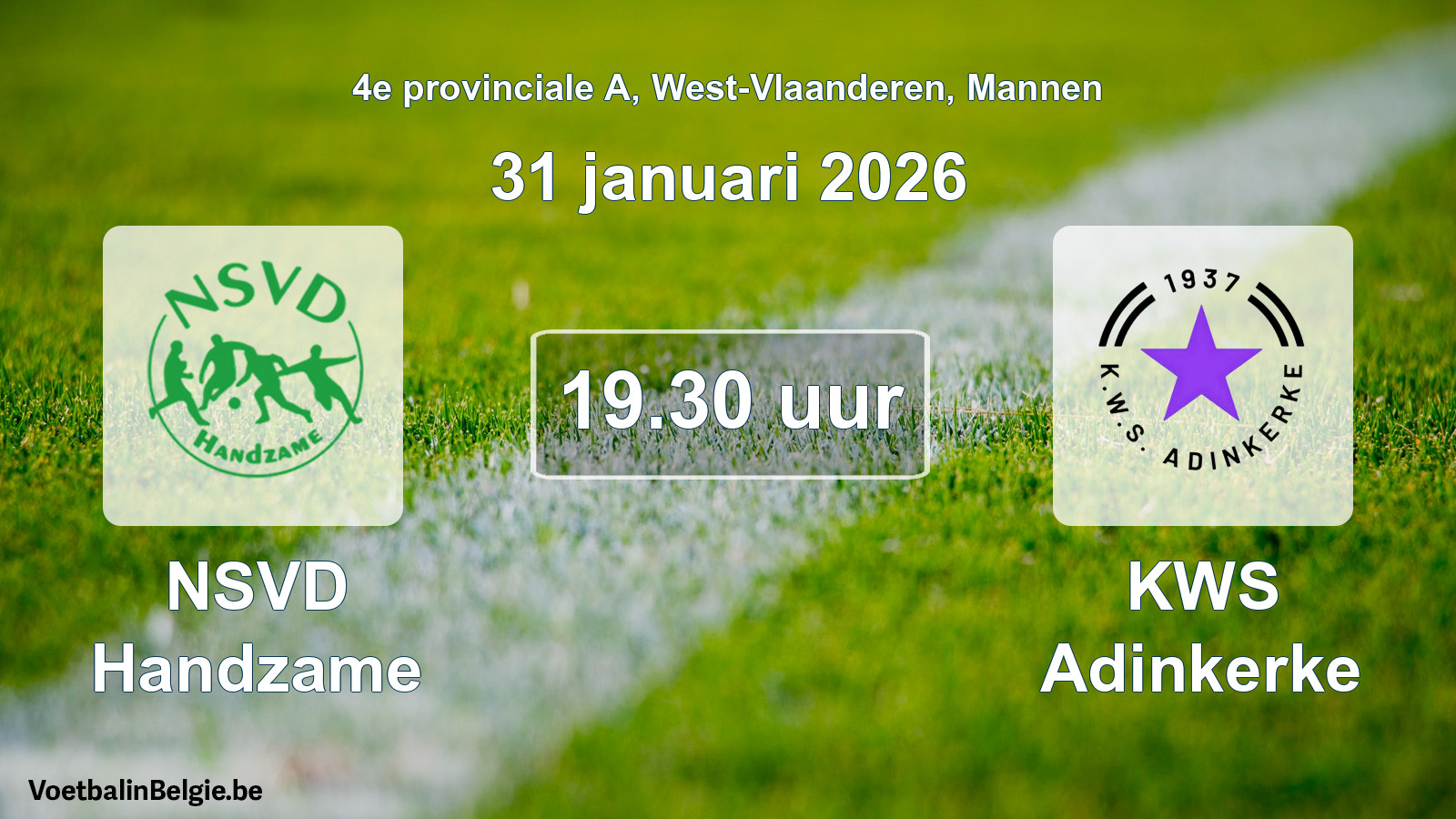 Scheduled match men football: NSVD Handzame - KWS Adinkerke (31 January 2026)