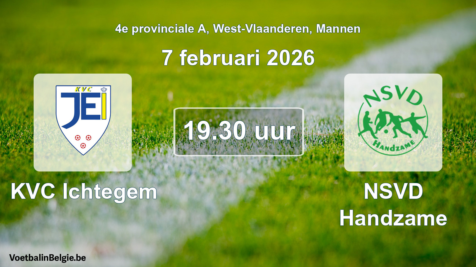 Scheduled match men football: KVC Ichtegem - NSVD Handzame (7 February 2026)