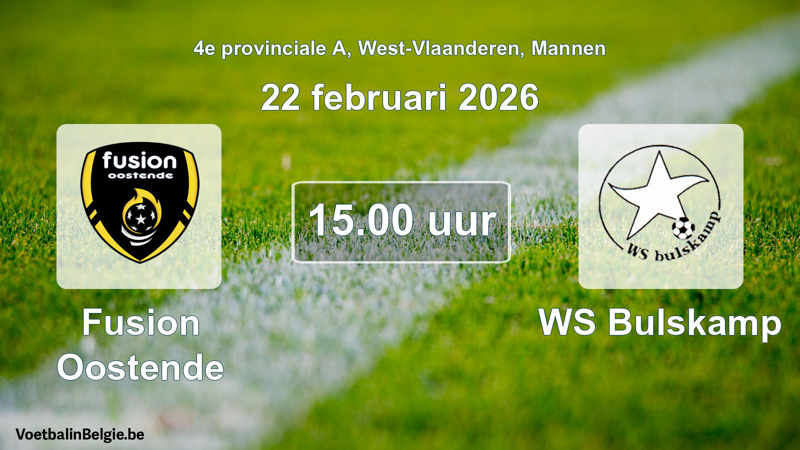 Scheduled match men football: Fusion Oostende - WS Bulskamp (22 February 2026)