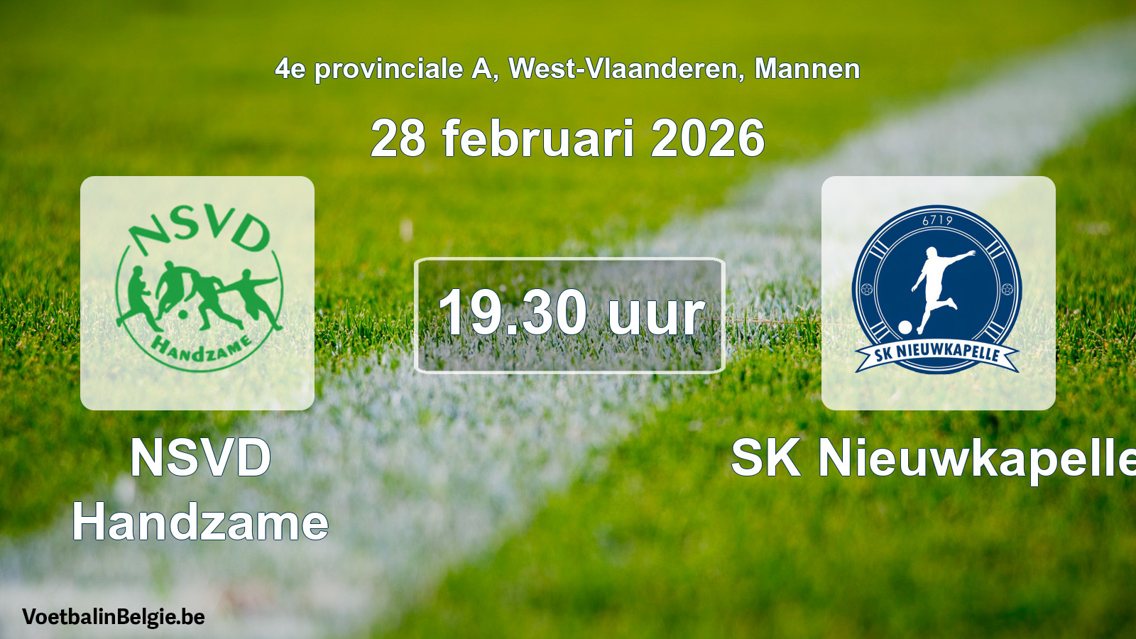 Geplantes Spiel männer-Fußball: NSVD Handzame - SK Nieuwkapelle (28 Februar 2026)