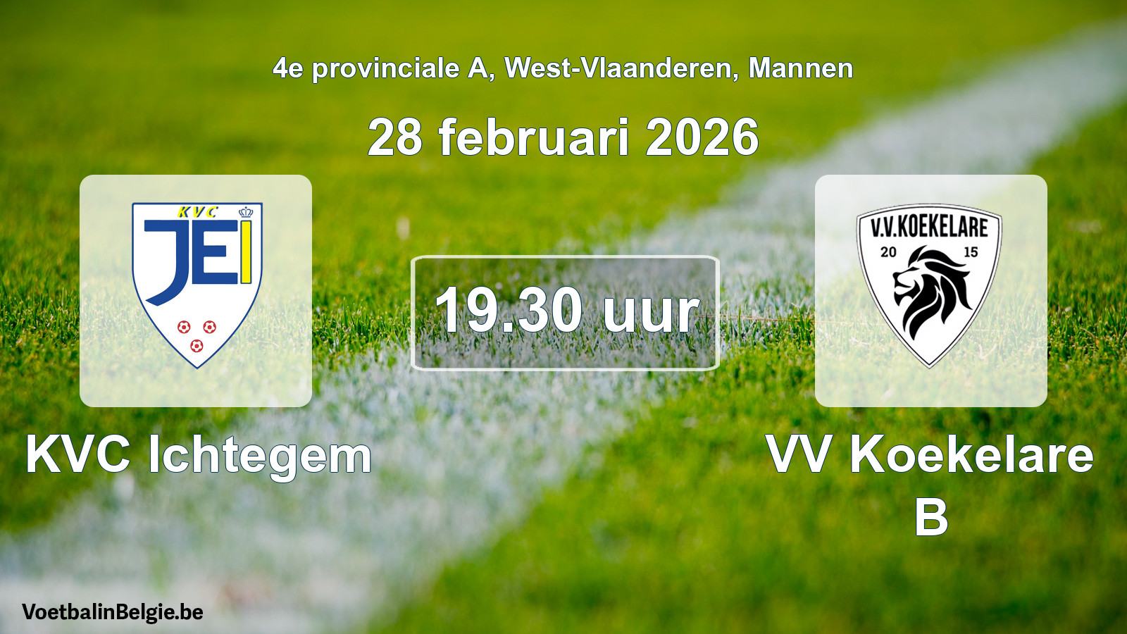 Scheduled match men football: KVC Ichtegem - VV Koekelare B (28 February 2026)