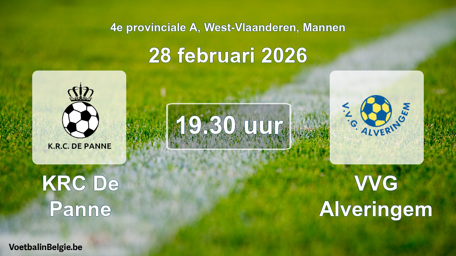 Scheduled match men football: KRC De Panne - VVG Alveringem (28 February 2026)