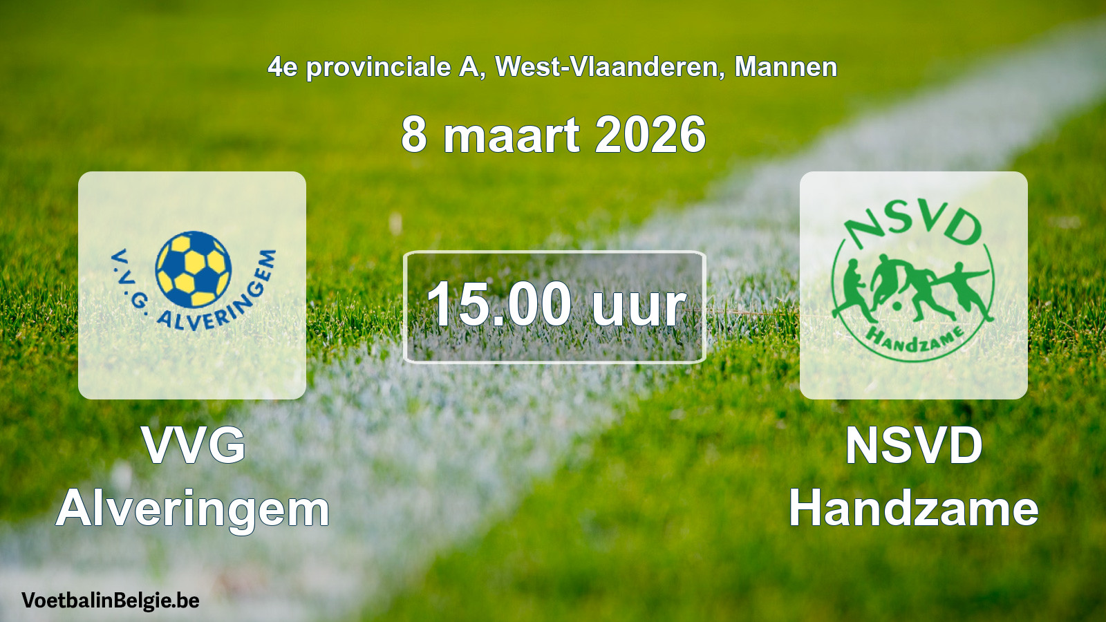 Scheduled match men football: VVG Alveringem - NSVD Handzame (8 March 2026)