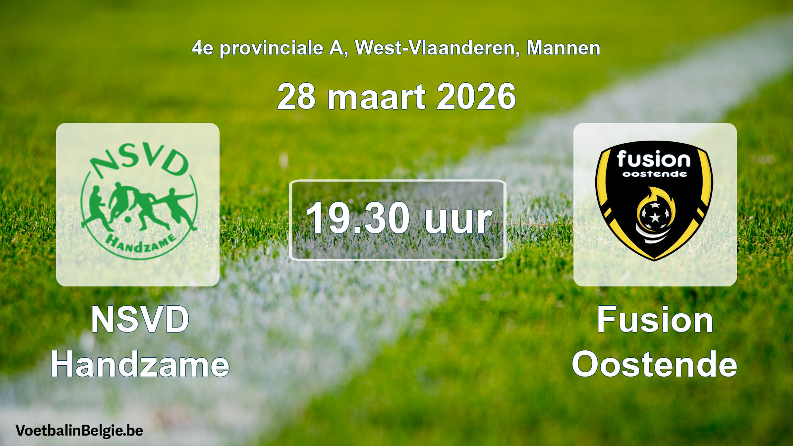 Scheduled match men football: NSVD Handzame - Fusion Oostende (28 March 2026)