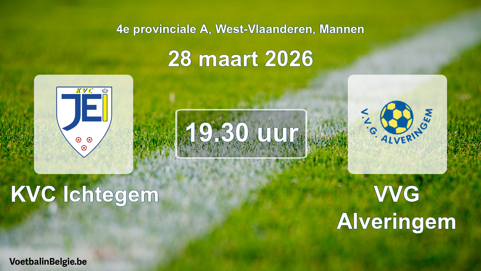 Scheduled match men football: KVC Ichtegem - VVG Alveringem (28 March 2026)