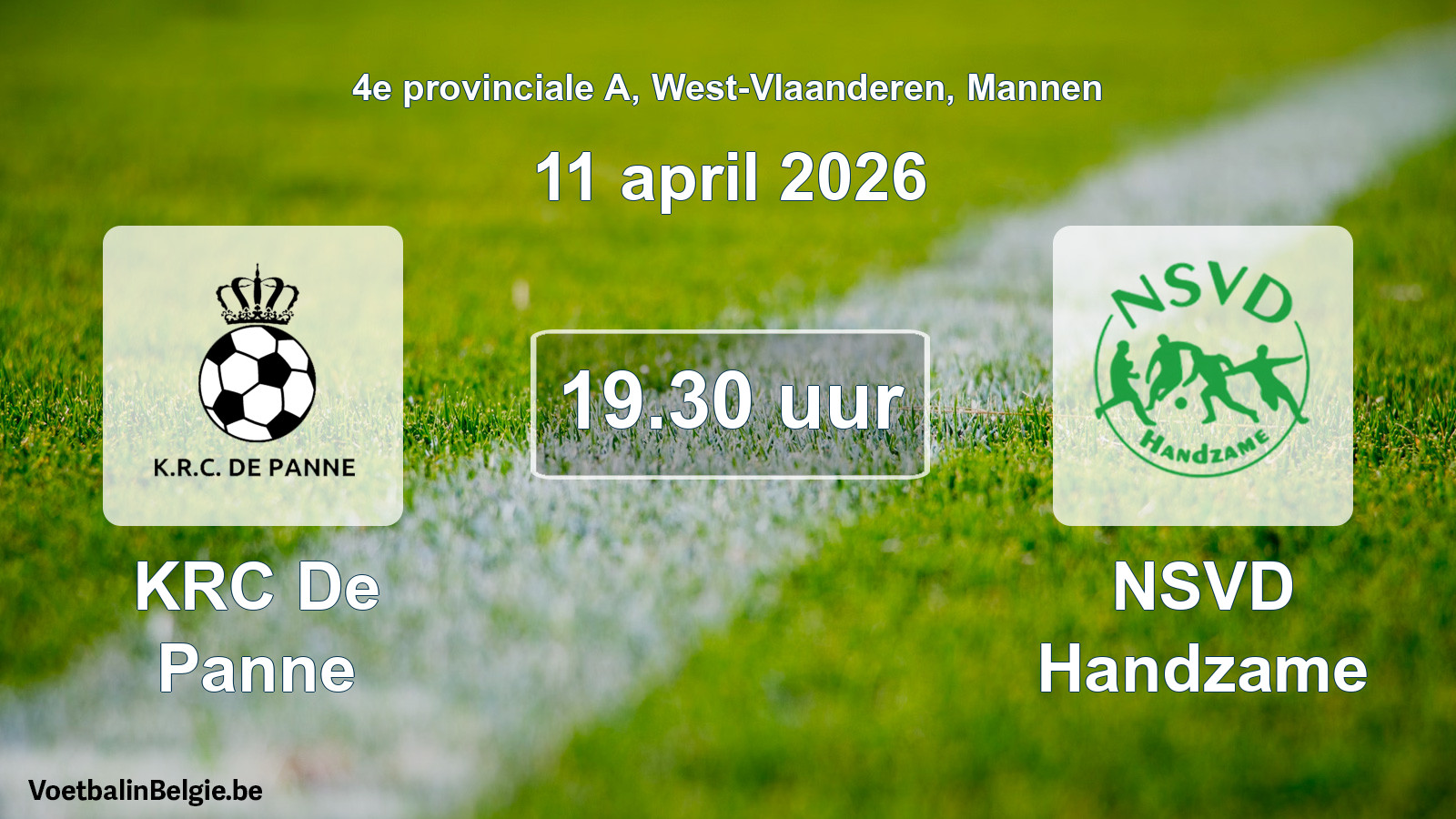 Scheduled match men football: KRC De Panne - NSVD Handzame (11 April 2026)