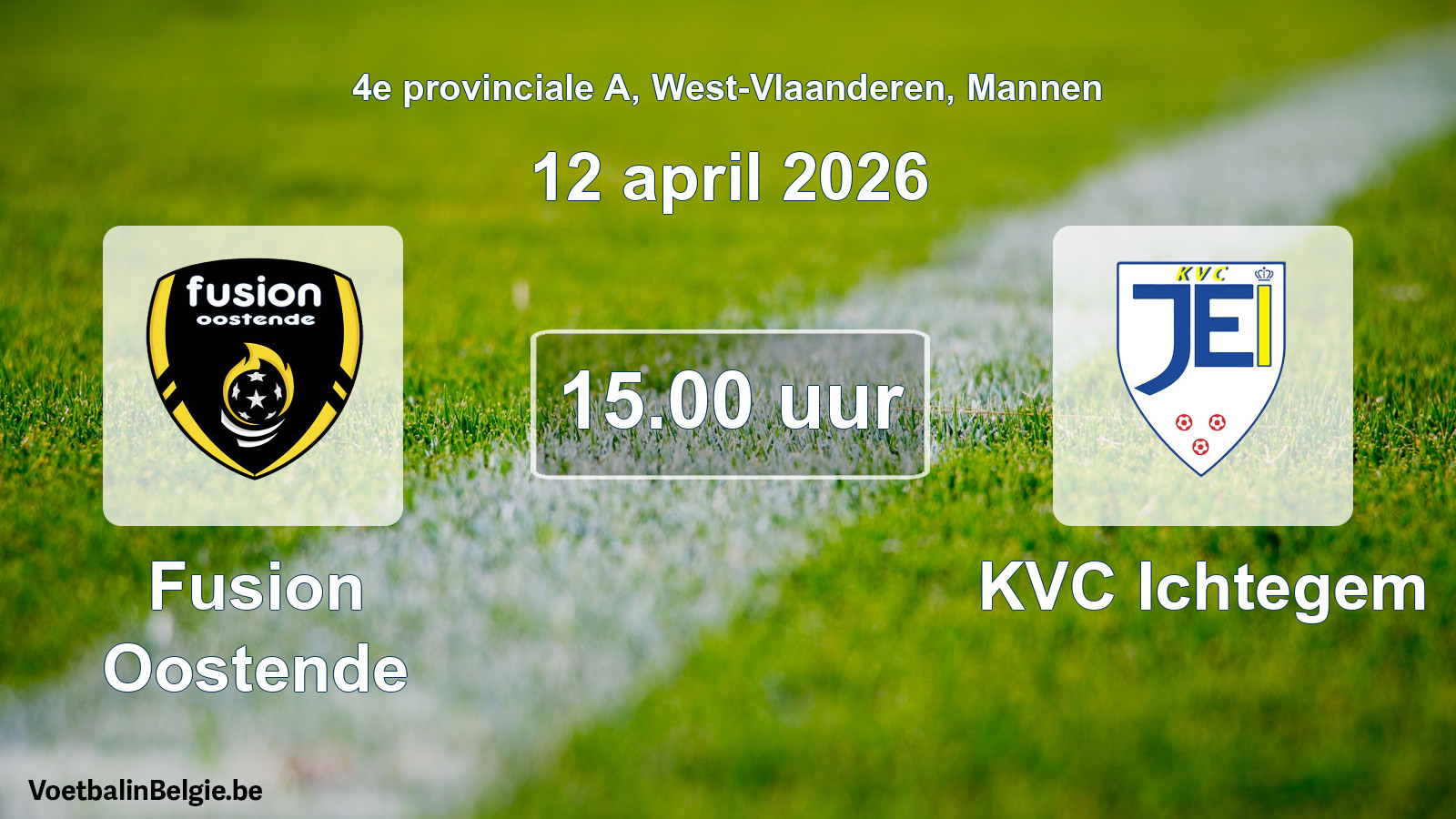 Scheduled match men football: Fusion Oostende - KVC Ichtegem (12 April 2026)