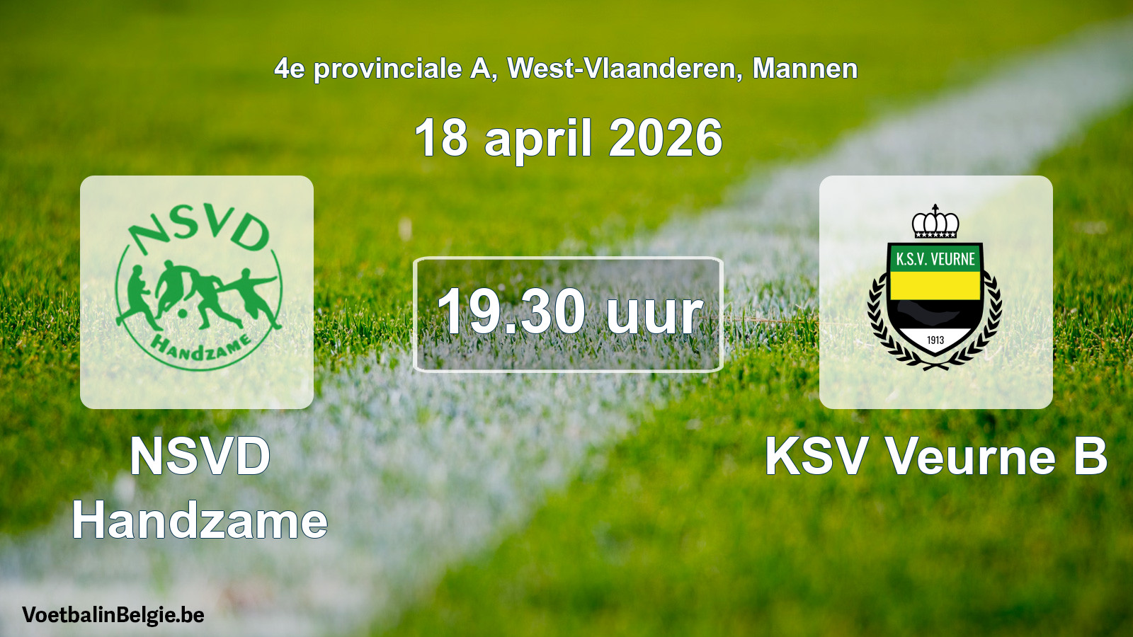 Scheduled match men football: NSVD Handzame - KSV Veurne B (18 April 2026)