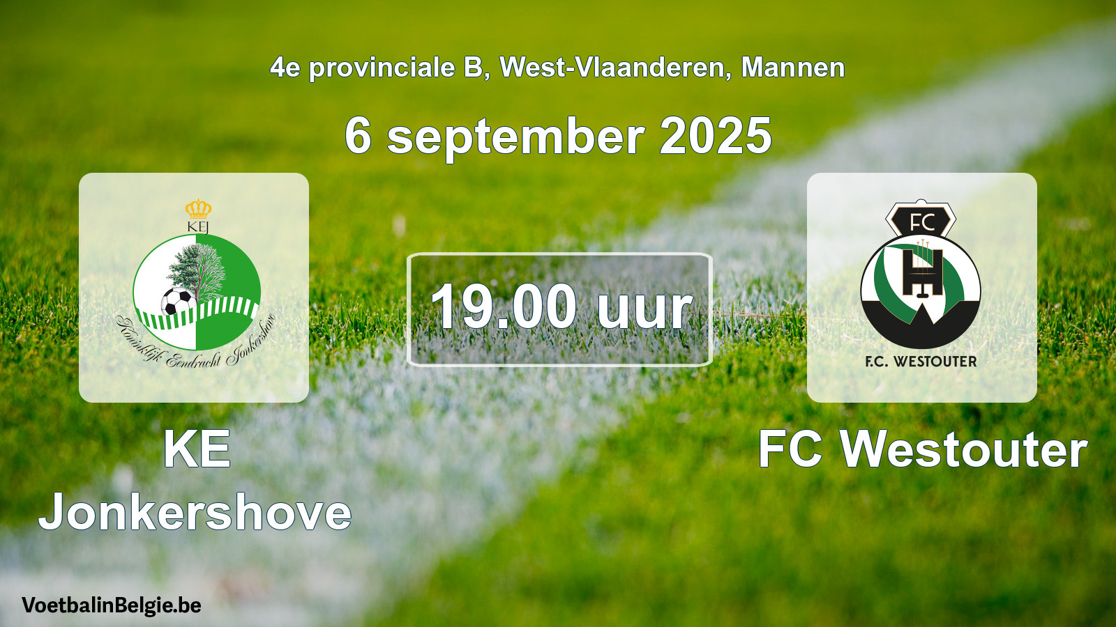 Scheduled match men football: KE Jonkershove - FC Westouter (6 September 2025)
