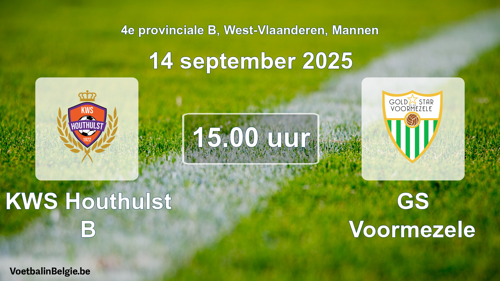 Scheduled match men football: KWS Houthulst B - GS Voormezele (14 September 2025)