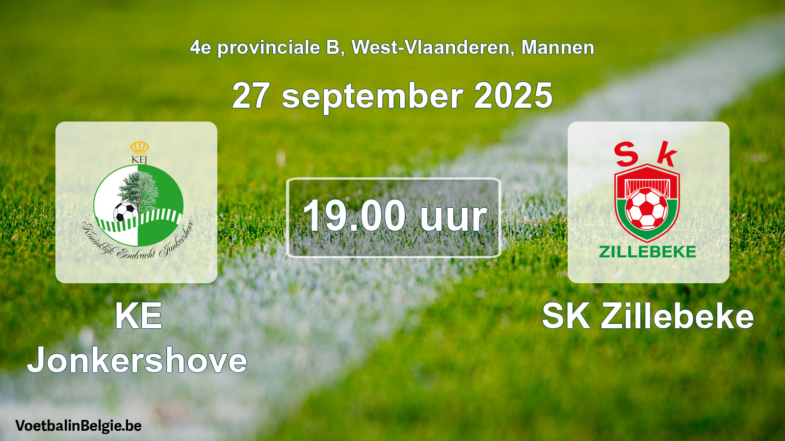 Scheduled match men football: KE Jonkershove - SK Zillebeke (27 September 2025)