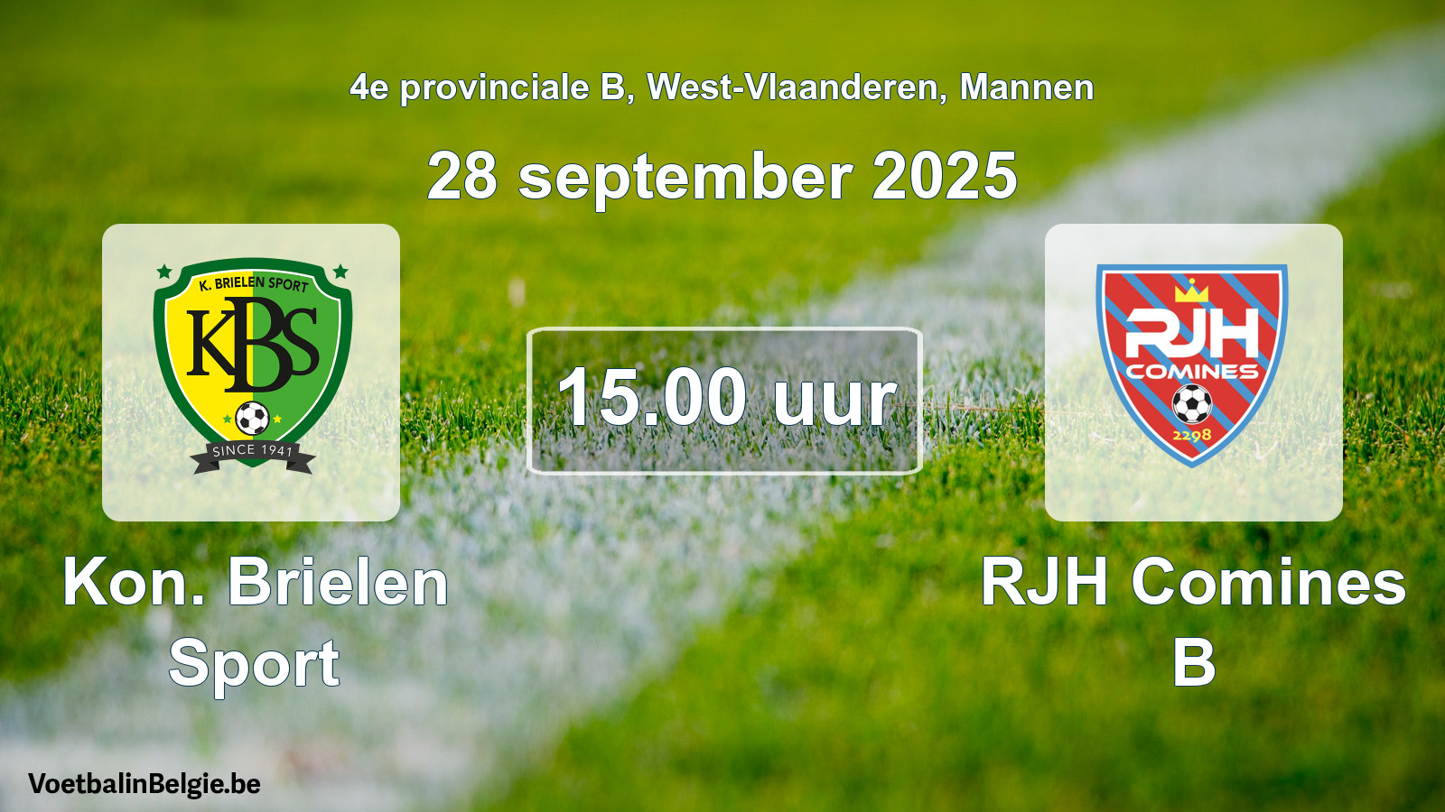 Scheduled match men football: Kon. Brielen Sport - RJH Comines B (28 September 2025)