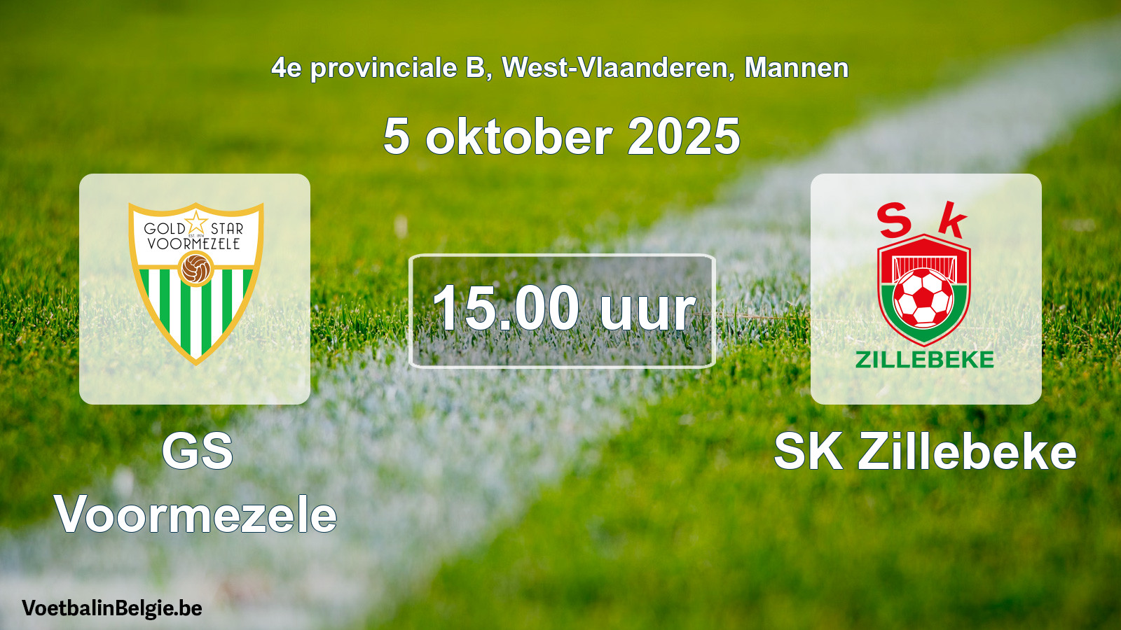 Scheduled match men football: GS Voormezele - SK Zillebeke (5 October 2025)