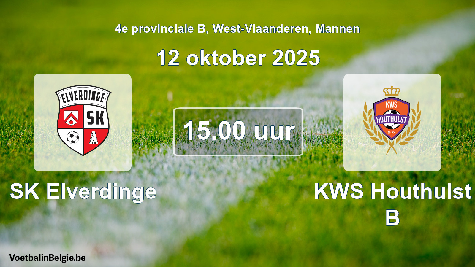 Scheduled match men football: SK Elverdinge - KWS Houthulst B (12 October 2025)