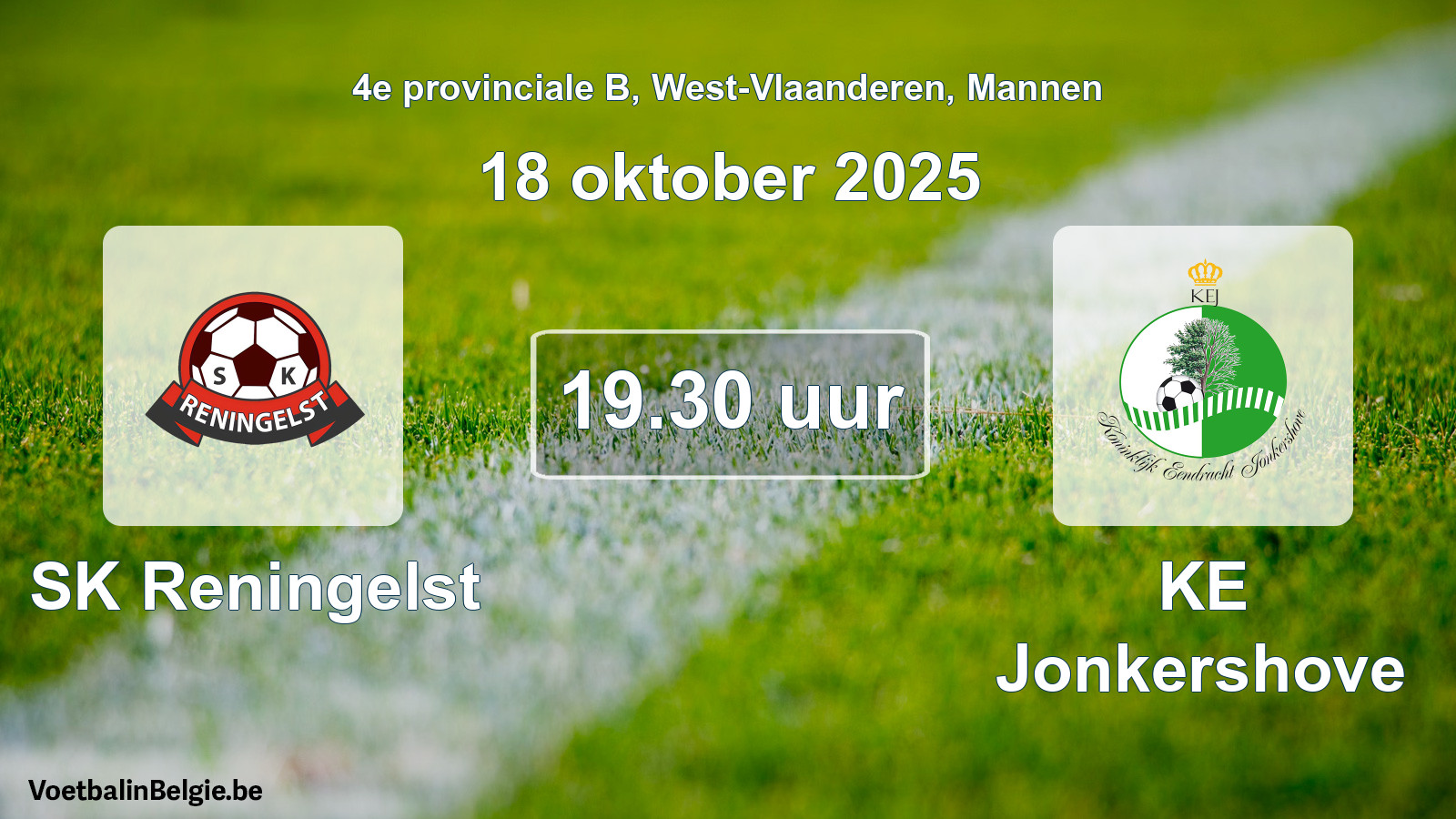Geplantes Spiel männer-Fußball: SK Reningelst - KE Jonkershove (18 Oktober 2025)