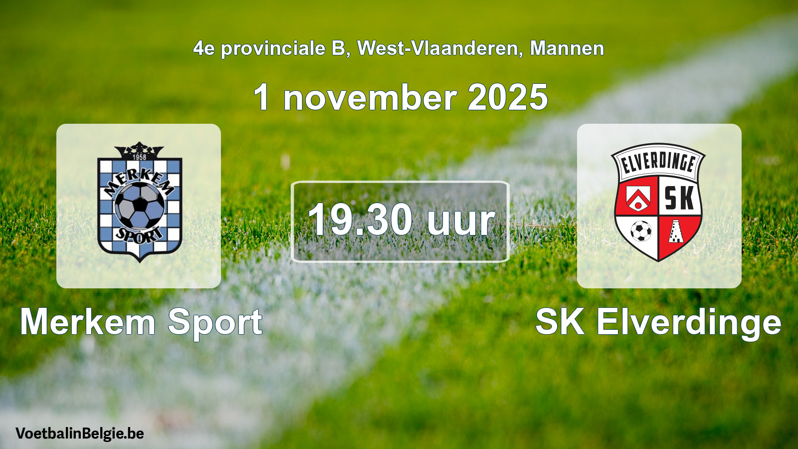 Geplantes Spiel männer-Fußball: Merkem Sport - SK Elverdinge (1 November 2025)