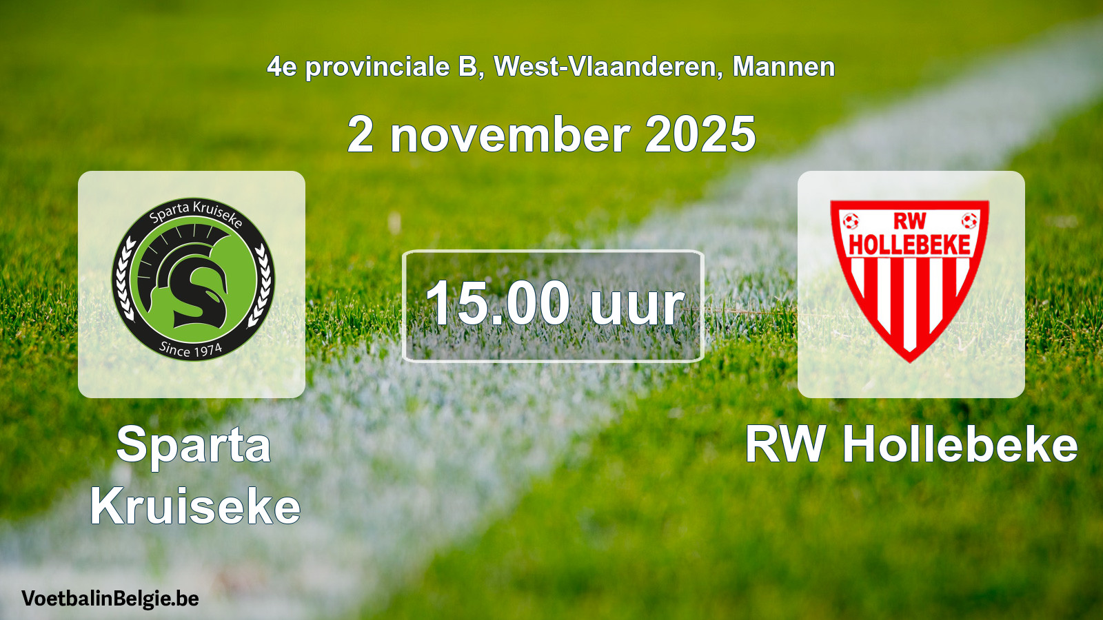Scheduled match men football: Sparta Kruiseke - RW Hollebeke (2 November 2025)