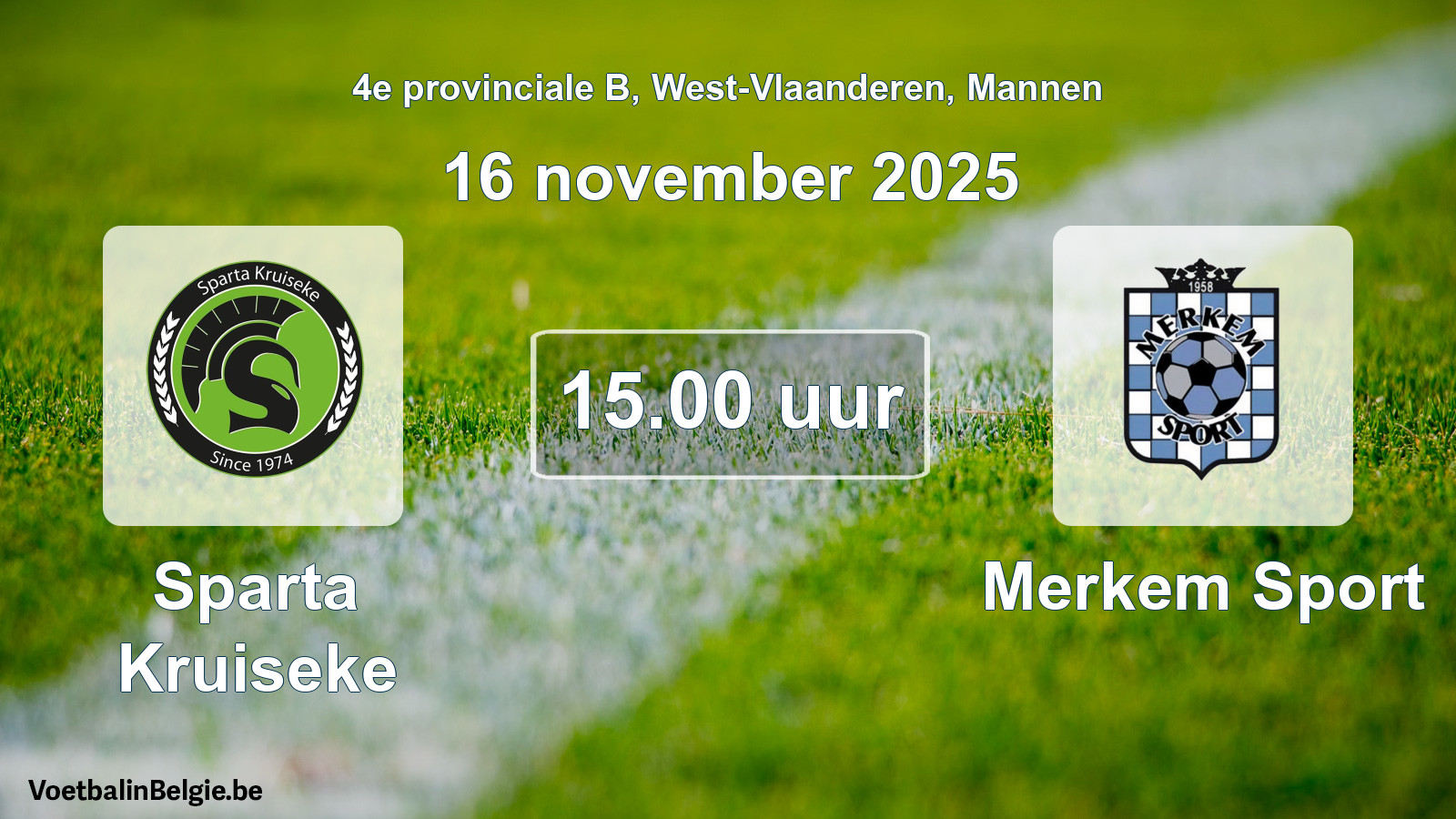 Geplantes Spiel männer-Fußball: Sparta Kruiseke - Merkem Sport (16 November 2025)