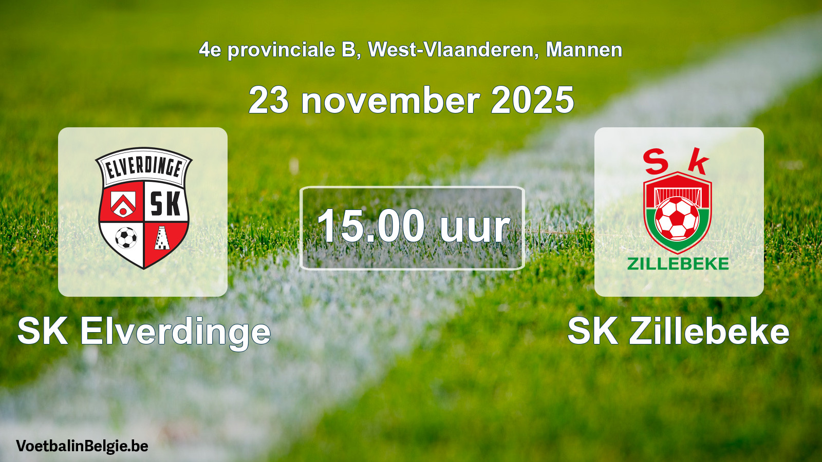 Geplantes Spiel männer-Fußball: SK Elverdinge - SK Zillebeke (23 November 2025)