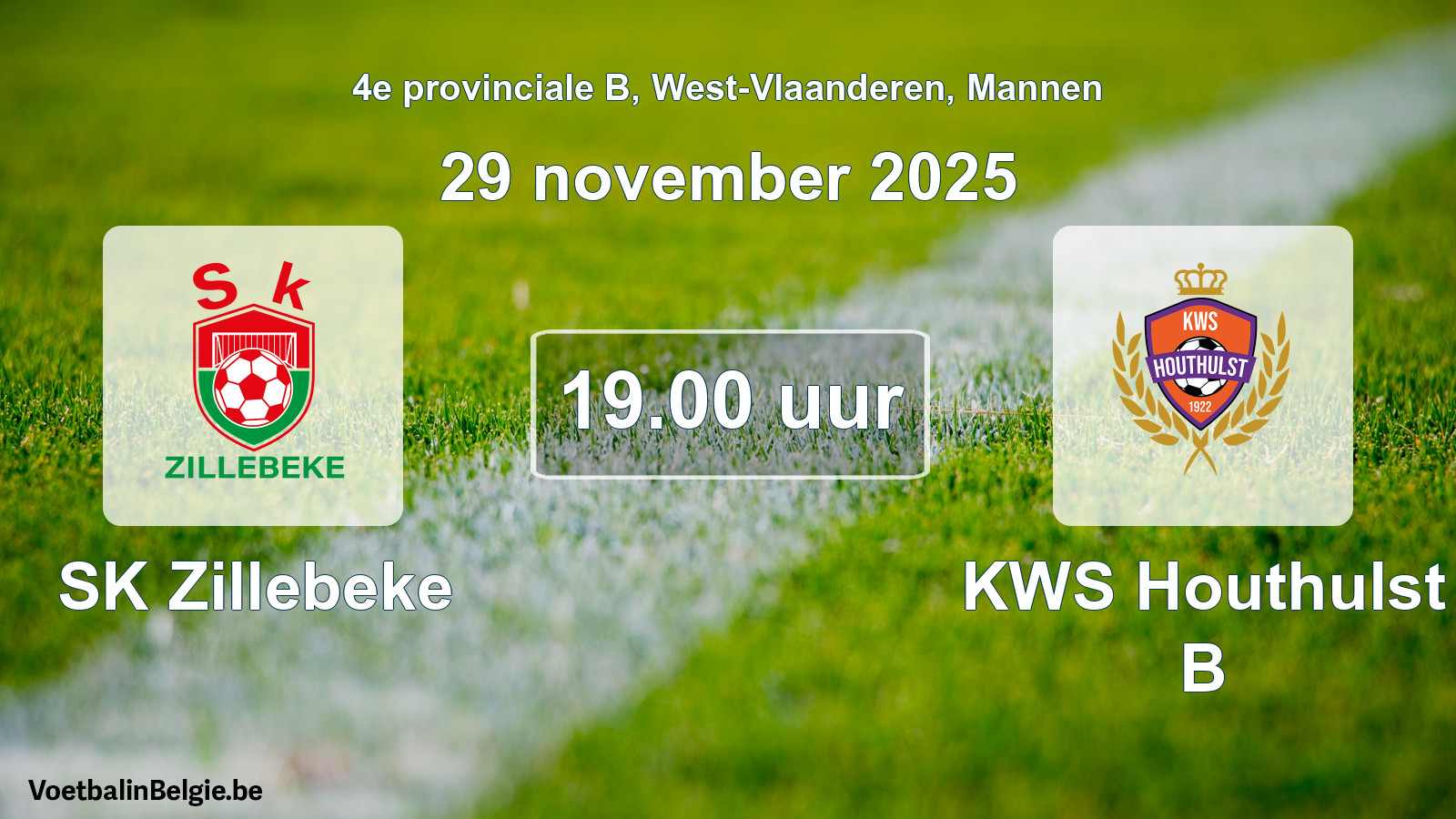Scheduled match men football: SK Zillebeke - KWS Houthulst B (29 November 2025)