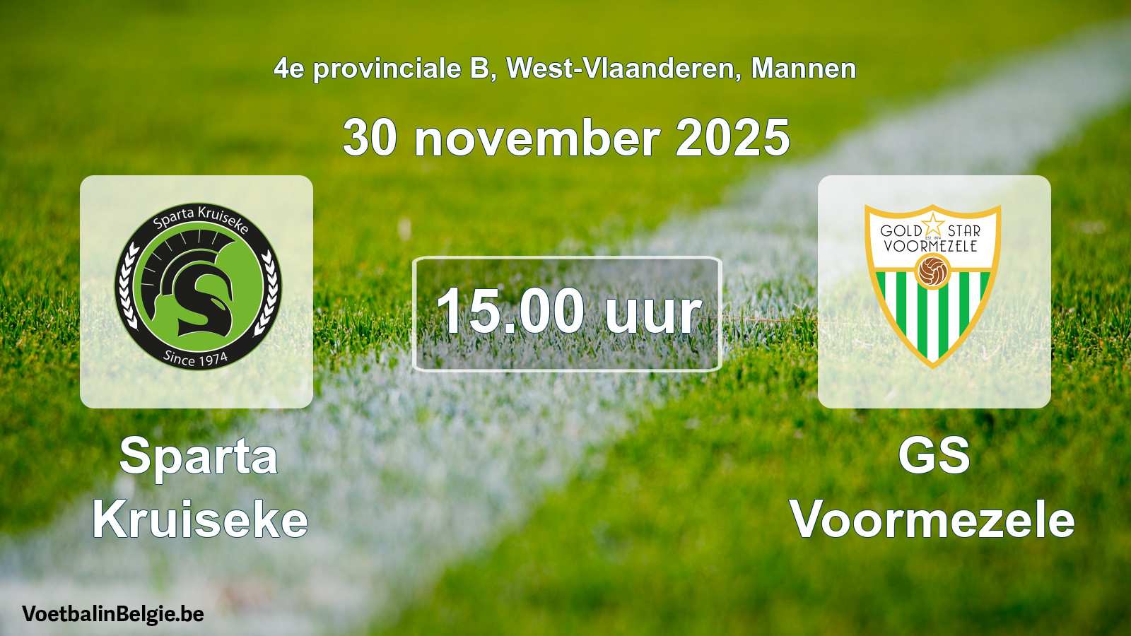 Scheduled match men football: Sparta Kruiseke - GS Voormezele (30 November 2025)