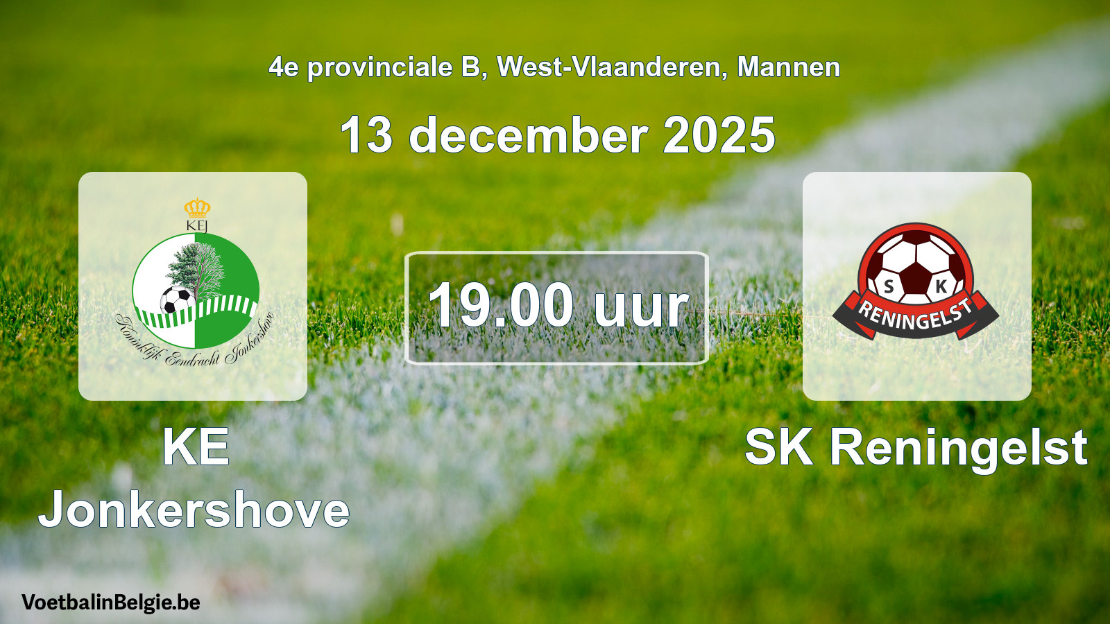 Scheduled match men football: KE Jonkershove - SK Reningelst (13 December 2025)